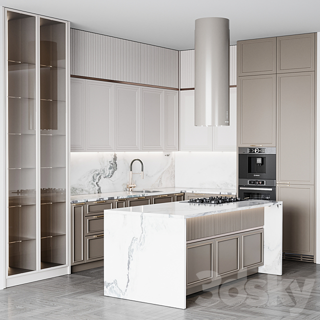 kitchen Neoclassic 282 3DS Max Model - thumbnail 2