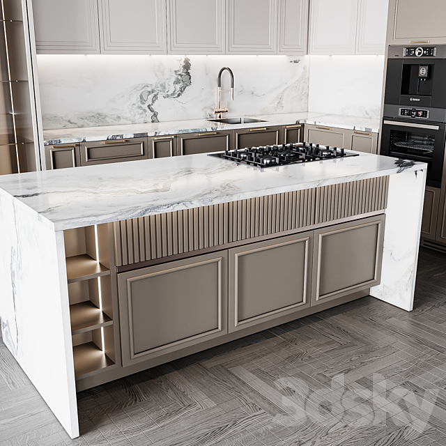 kitchen Neoclassic 282 3DS Max Model - thumbnail 5