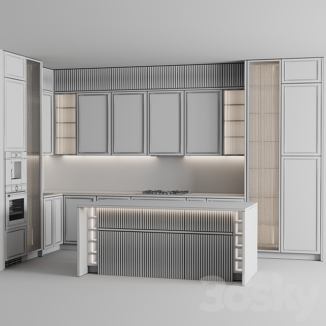 kitchen Neoclassic 285 3DS Max Model - thumbnail 7