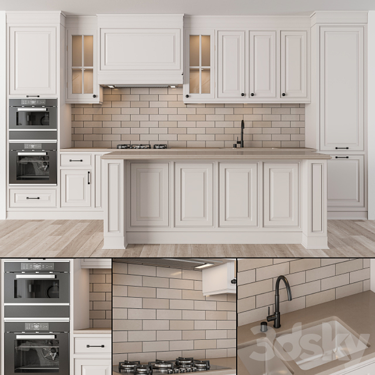 Kitchen NeoClassic – Cream Set 19 3DS Max - thumbnail 1