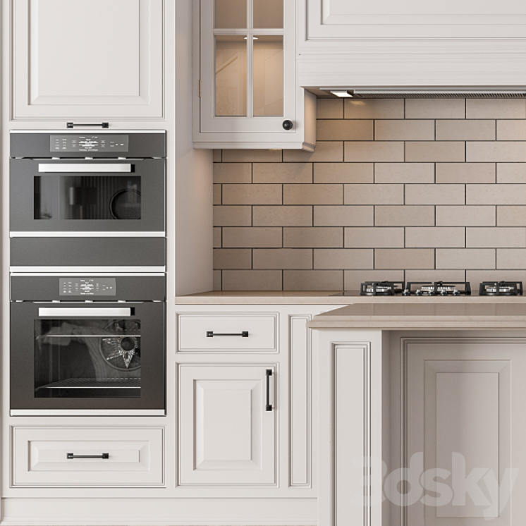 Kitchen NeoClassic – Cream Set 19 3DS Max - thumbnail 2