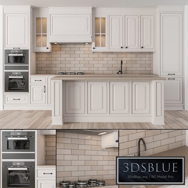 Kitchen NeoClassic – Cream Set 19 3DS Max - thumbnail 3