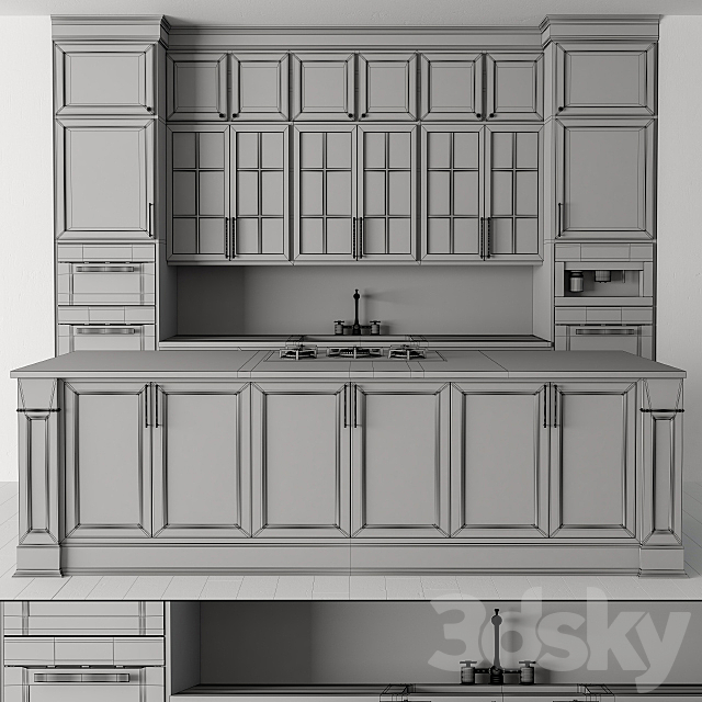 Kitchen NeoClassic – Cream Set 24 3DS Max Model - thumbnail 5