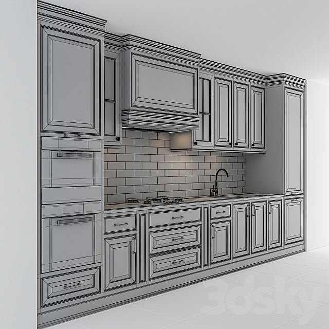 Kitchen NeoClassic – Cream Set 28 3DS Max Model - thumbnail 5