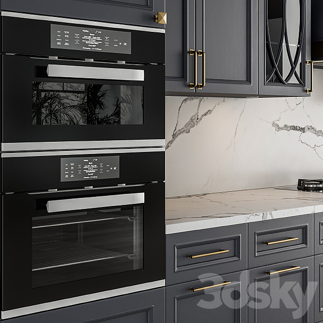 Kitchen NeoClassic – Dark Gray Set 22 3DS Max Model - thumbnail 3