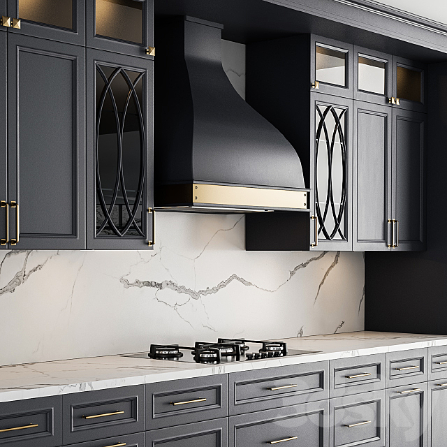 Kitchen NeoClassic – Dark Gray Set 22 3DS Max Model - thumbnail 4