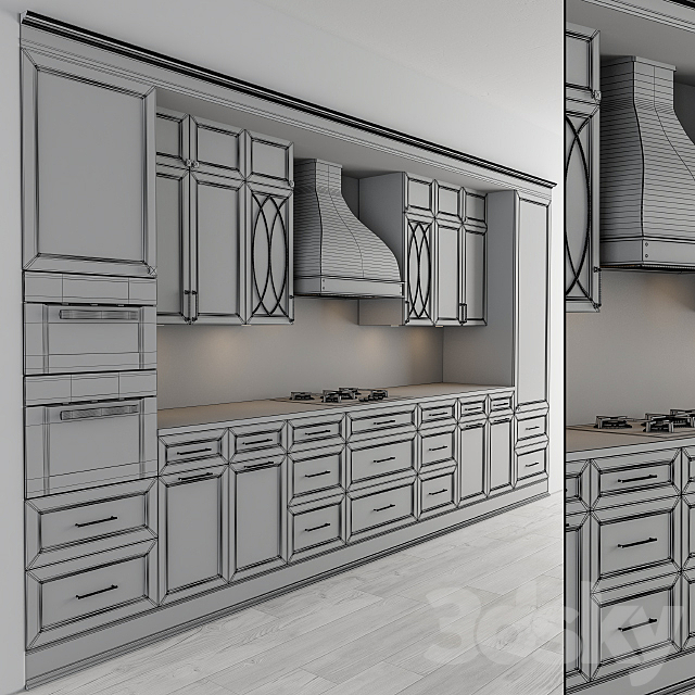 Kitchen NeoClassic – Dark Gray Set 22 3DS Max Model - thumbnail 5