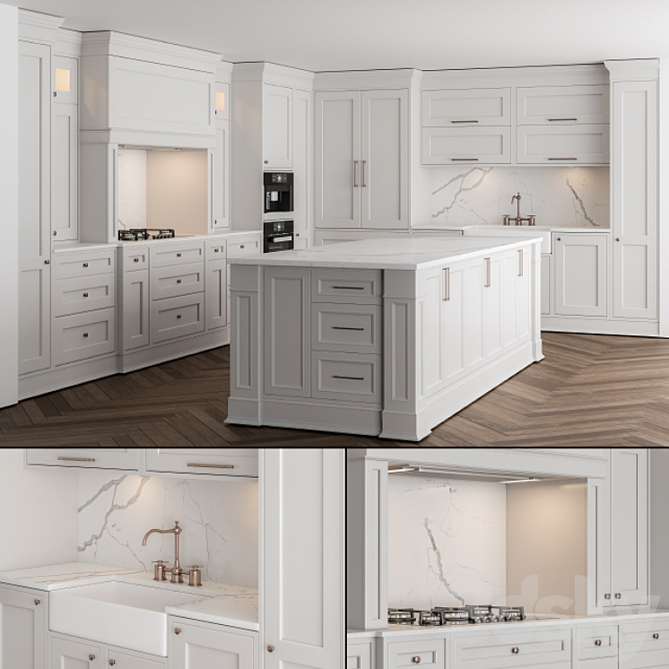 Kitchen NeoClassic – white Set 16 3DS Max - thumbnail 1