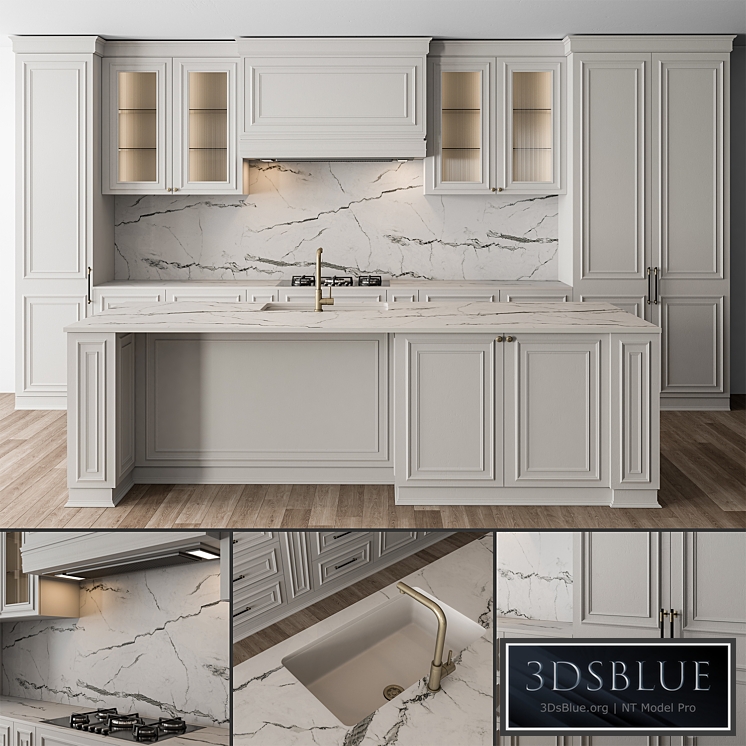 Kitchen NeoClassic – White Set 66 3DS Max - thumbnail 3