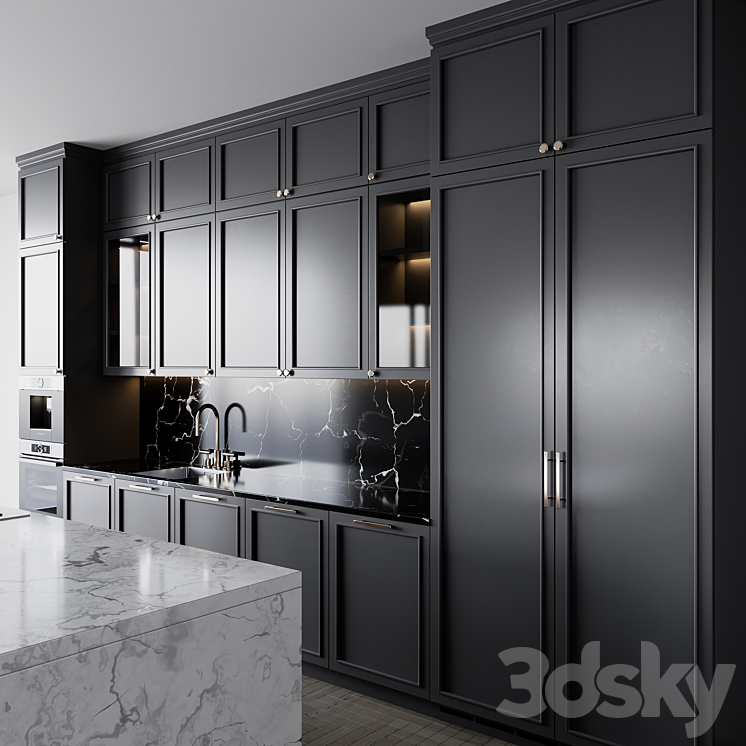 Kitchen Neoclassic124 3DS Max Model - thumbnail 2