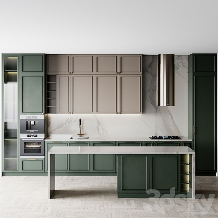 Kitchen Neoclassic135 3DS Max Model - thumbnail 1