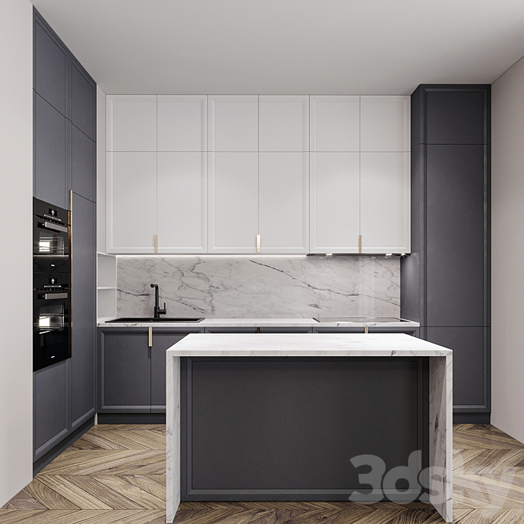 Kitchen neoclassical 3DS Max Model - thumbnail 1