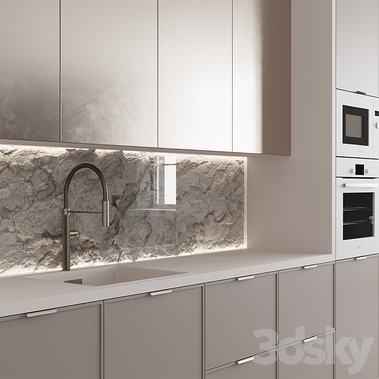 “Kitchen No. 108 “”Stone Beige””” 3DS Max Model - thumbnail 2