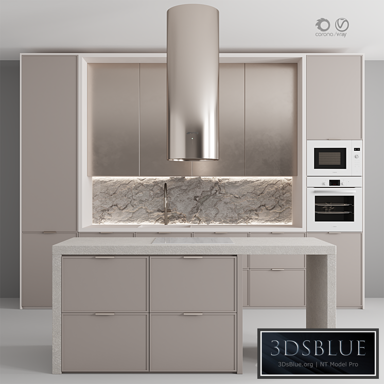 “Kitchen No. 108 “”Stone Beige””” 3DS Max - thumbnail 3