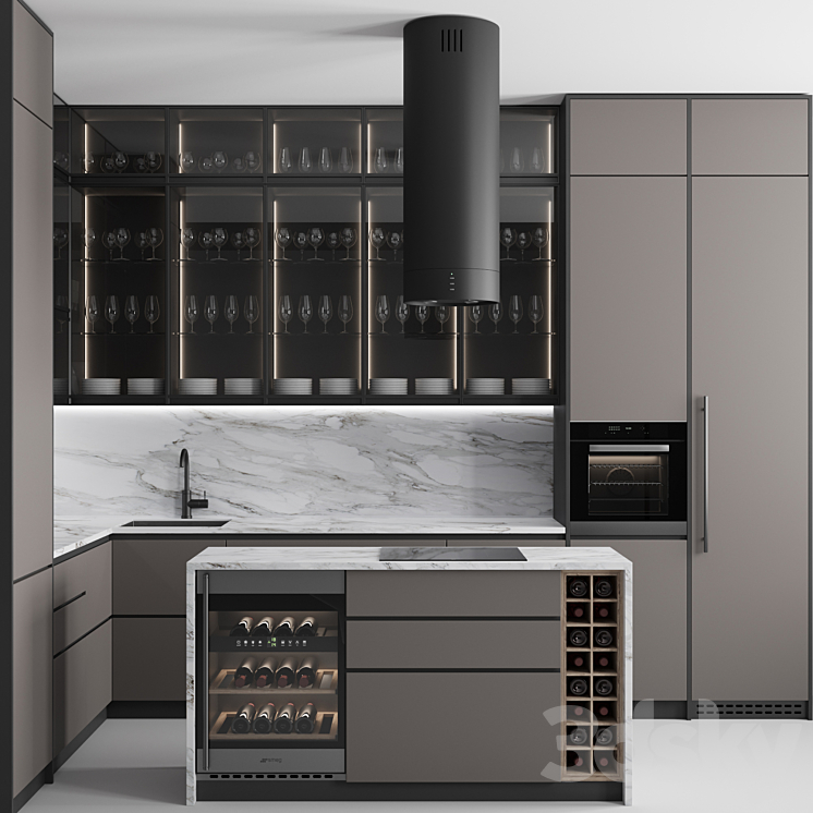 Kitchen No. 34 3DS Max - thumbnail 2