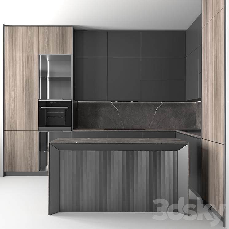 Kitchen No. 77 3DS Max - thumbnail 1