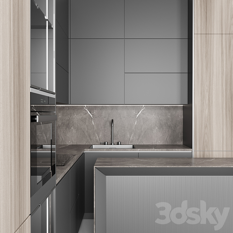 Kitchen No. 77 3DS Max - thumbnail 2