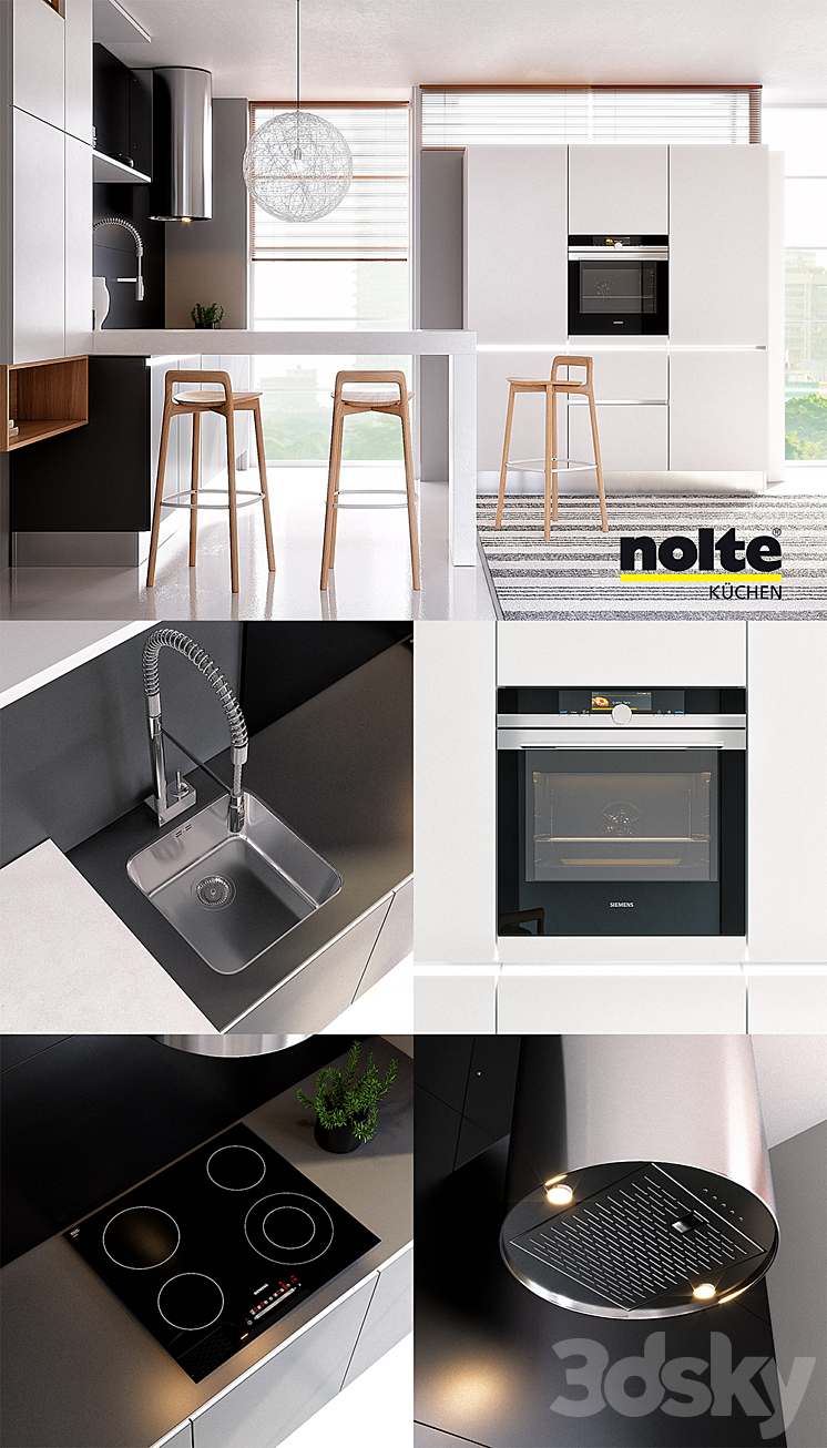 Kitchen NOLTE Glas Tec Satin + Sigma Lack (vray GGX corona PBR) 3DS Max - thumbnail 2