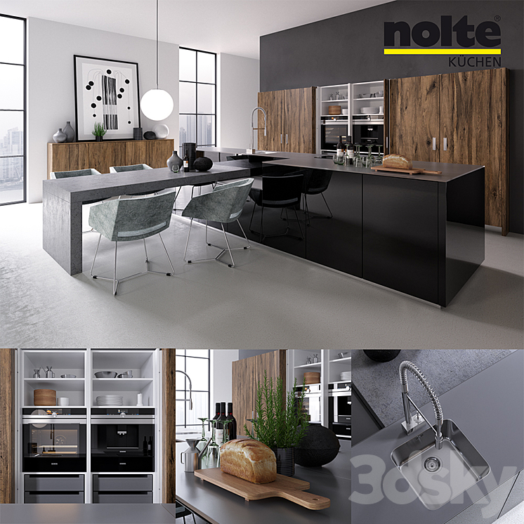 Kitchen NOLTE Legno (vray GGX corona PBR) 3DS Max - thumbnail 1