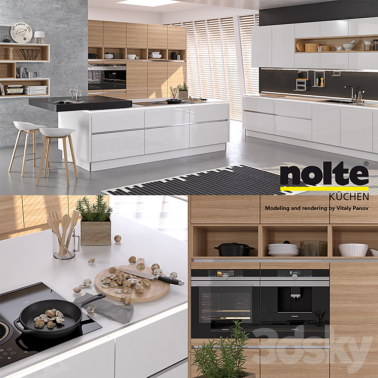 Kitchen NOLTE Nova Lack (vray GGX corona PBR) 3DS Max - thumbnail 1