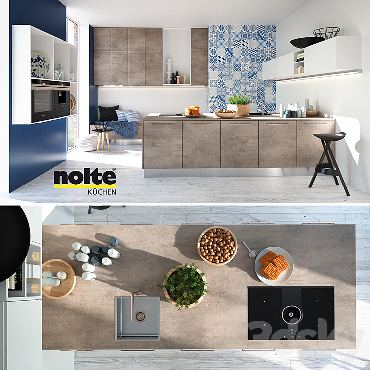 Kitchen NOLTE Stone (vray GGX corona PBR) 3DS Max - thumbnail 1