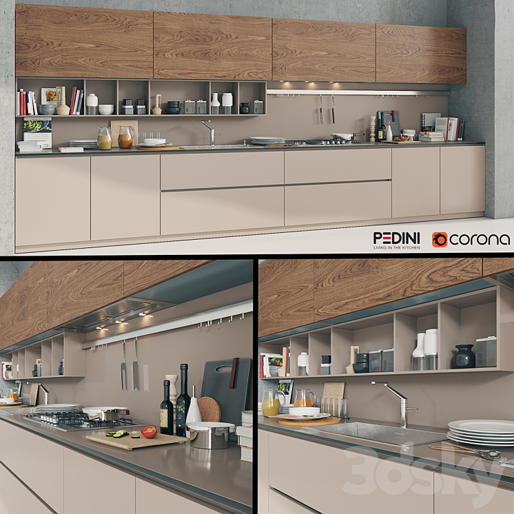 Kitchen Pedini Arke 3DS Max - thumbnail 1