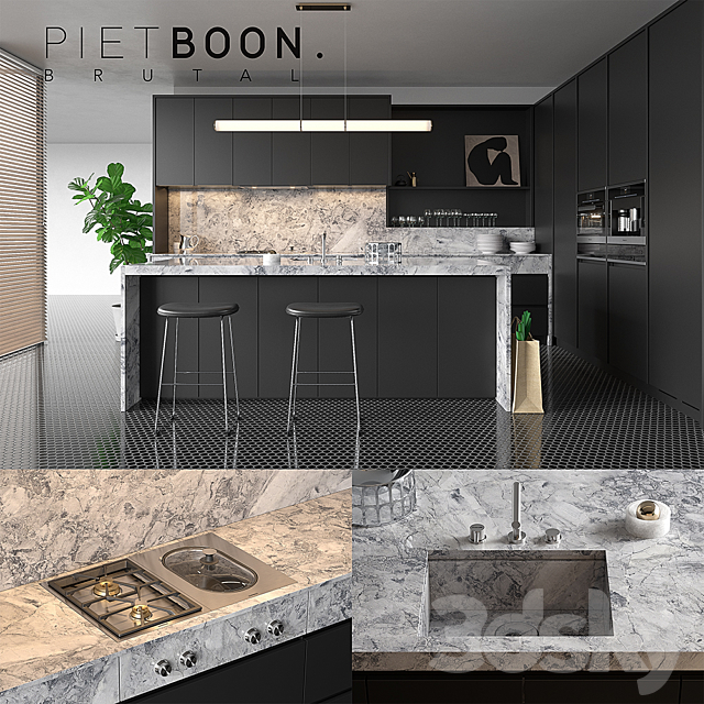 Kitchen Piet Boon BRUTAL (vray GGX. corona PBR) 3DSMax File - thumbnail 1