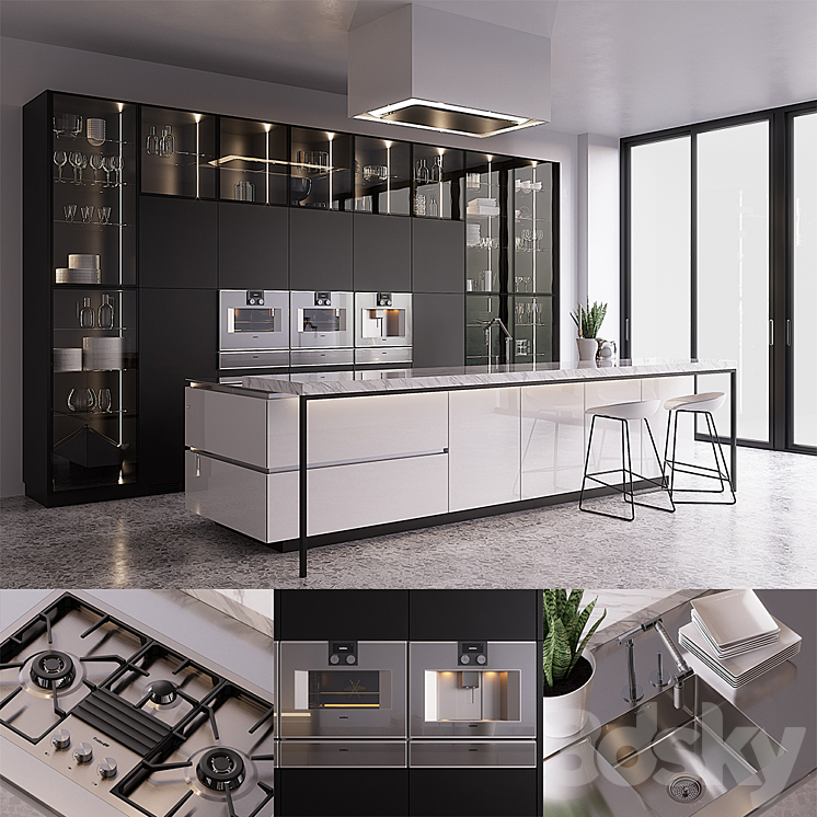 Kitchen Poliform Artex (vray GGX corona PBR) 3DS Max - thumbnail 1