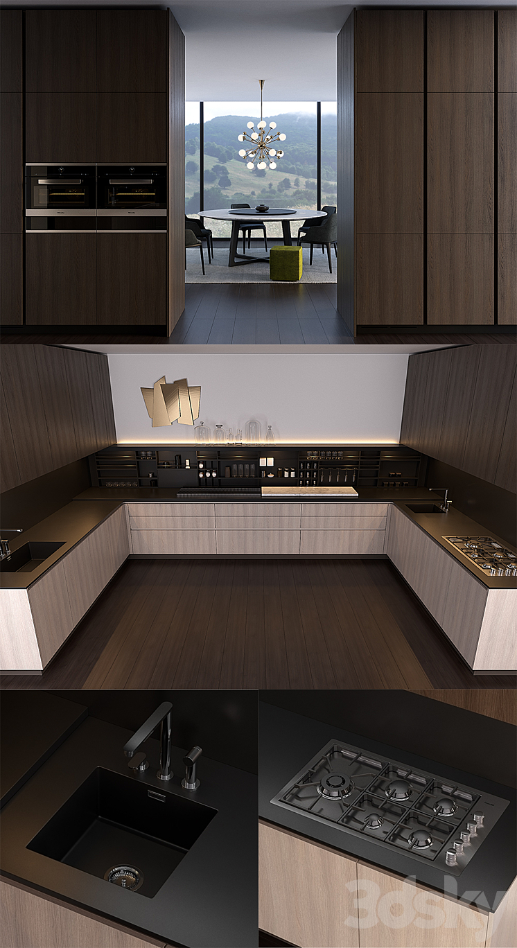 Kitchen Poliform Varenna Alea 2 (vray GGX corona PBR) 3DS Max - thumbnail 2