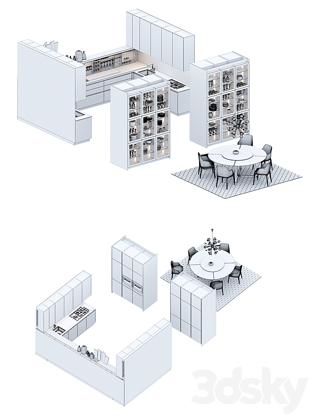 Kitchen Poliform Varenna Alea 2 (vray GGX. corona PBR) 3DSMax File - thumbnail 3