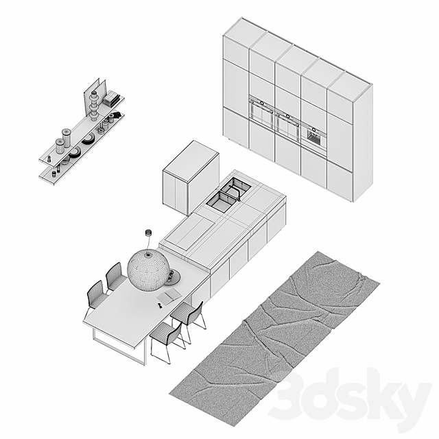 Kitchen Poliform Varenna Alea 3 (vray GGX. corona PBR) 3DSMax File - thumbnail 3