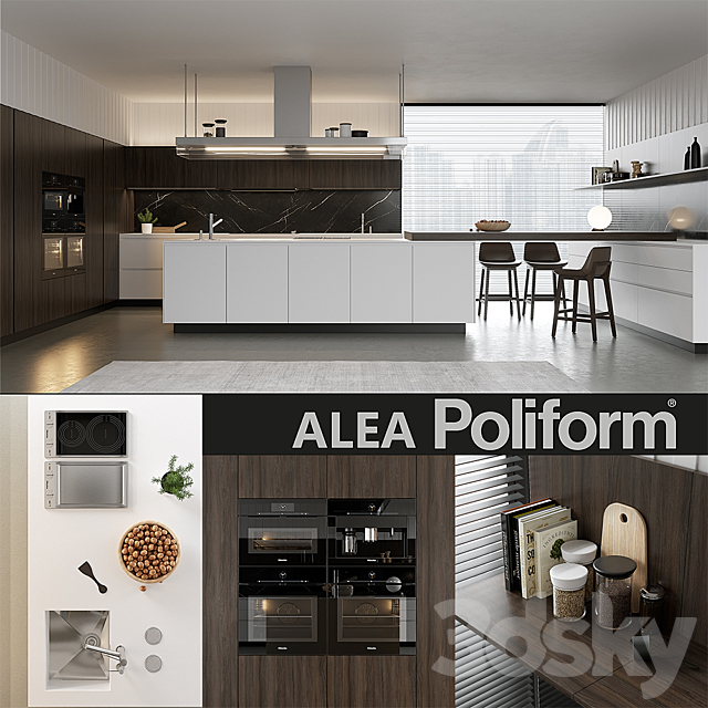 Kitchen Poliform Varenna Alea 4 (vray GGX. corona PBR) 3DSMax File - thumbnail 1