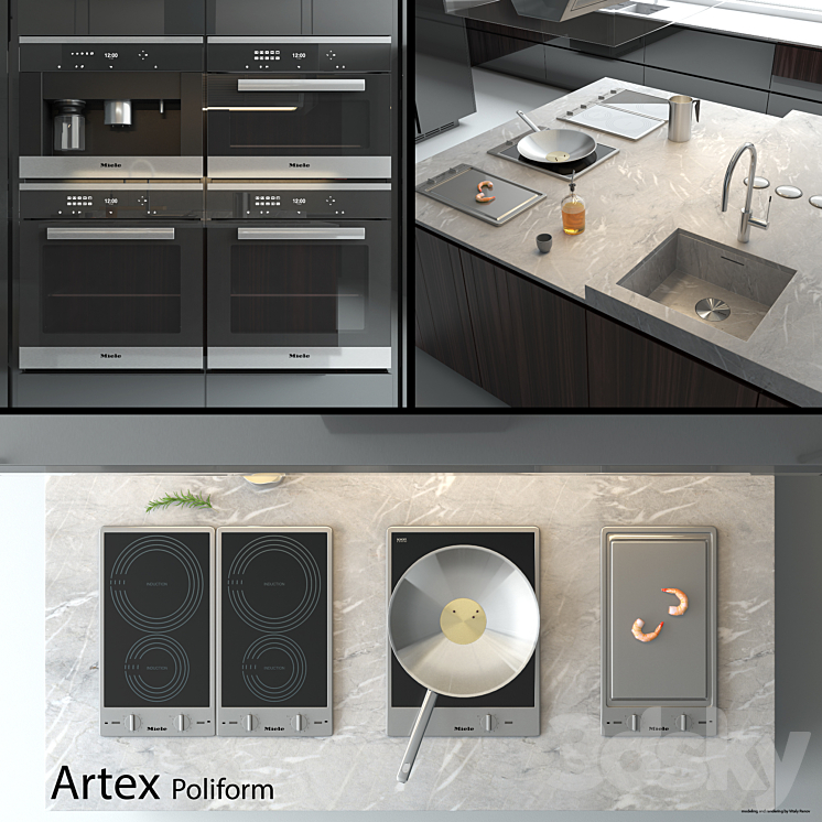 Kitchen Poliform Varenna Artex 2 3DS Max - thumbnail 2