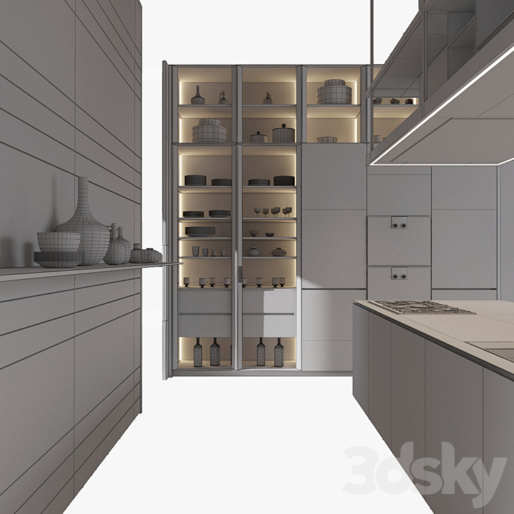 Kitchen Poliform Varenna Artex 3DS Max - thumbnail 2