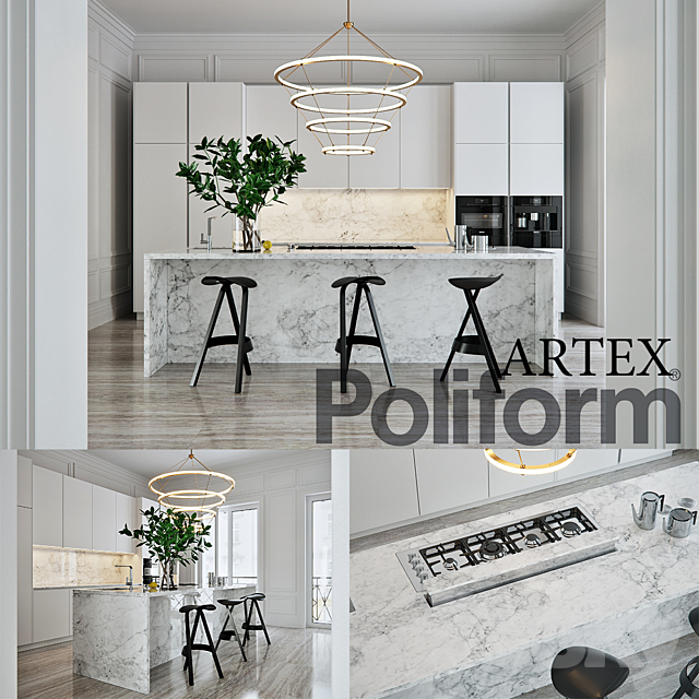 Kitchen Poliform Varenna Artex 4 (vray GGX. corona PBR) 3DSMax File - thumbnail 1