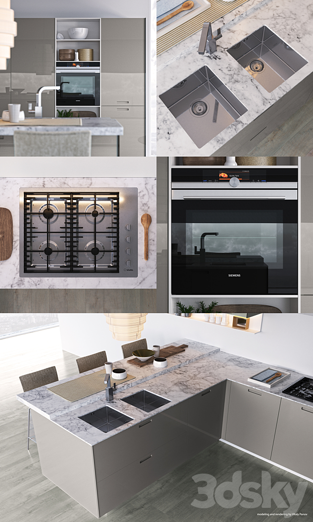 Kitchen Poliform Varenna Kyton 2 (vray corona) 3DS Max Model - thumbnail 2