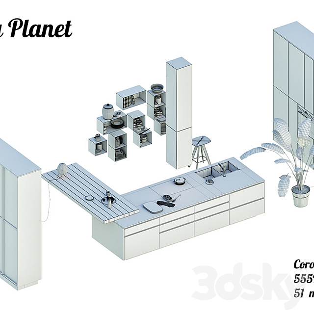 Kitchen Poliform Varenna My Planet 3 (vray. corona) 3DSMax File - thumbnail 3