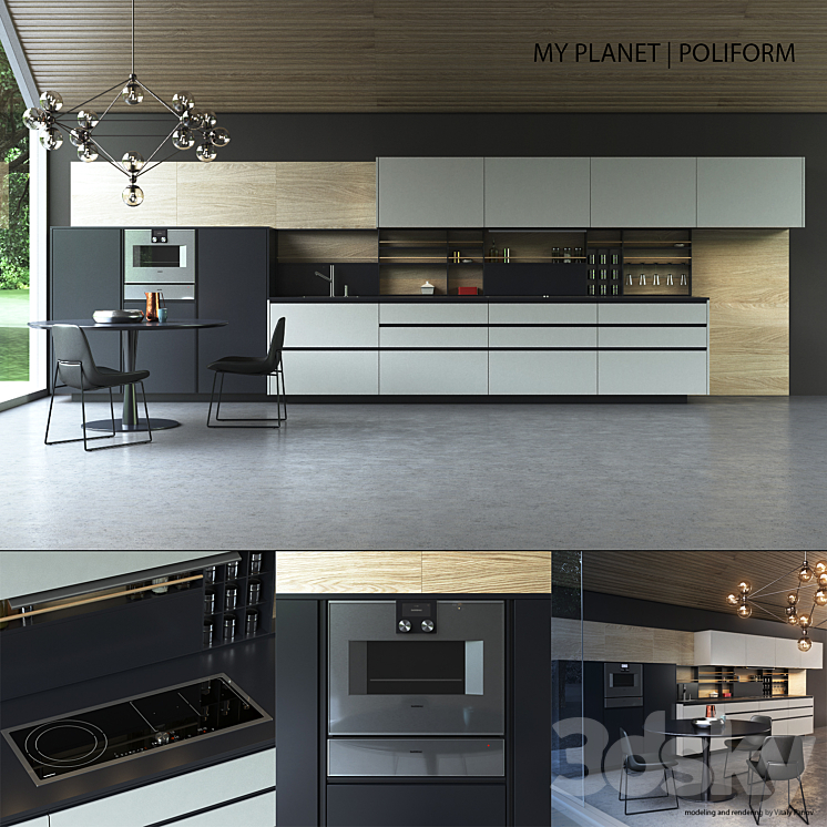 Kitchen Poliform Varenna My Planet 3DS Max - thumbnail 1