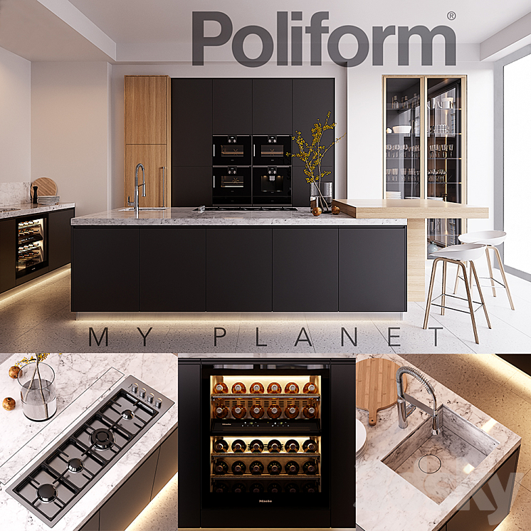 Kitchen Poliform Varenna My Planet 4 (vray GGX corona PBR) 3DS Max - thumbnail 1