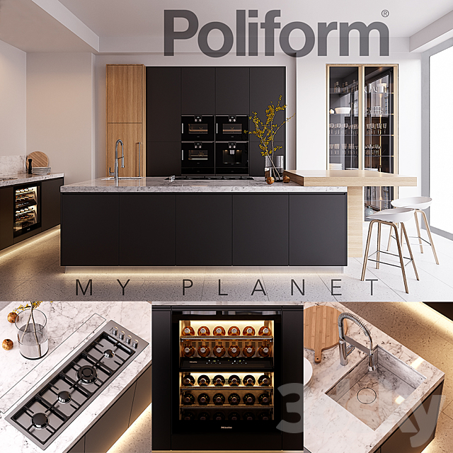 Kitchen Poliform Varenna My Planet 4 (vray GGX. corona PBR) 3DSMax File - thumbnail 1