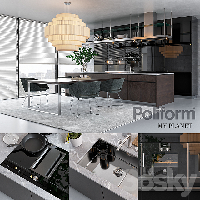 Kitchen Poliform Varenna My Planet (vray GGX. corona PBR) 3DSMax File - thumbnail 1