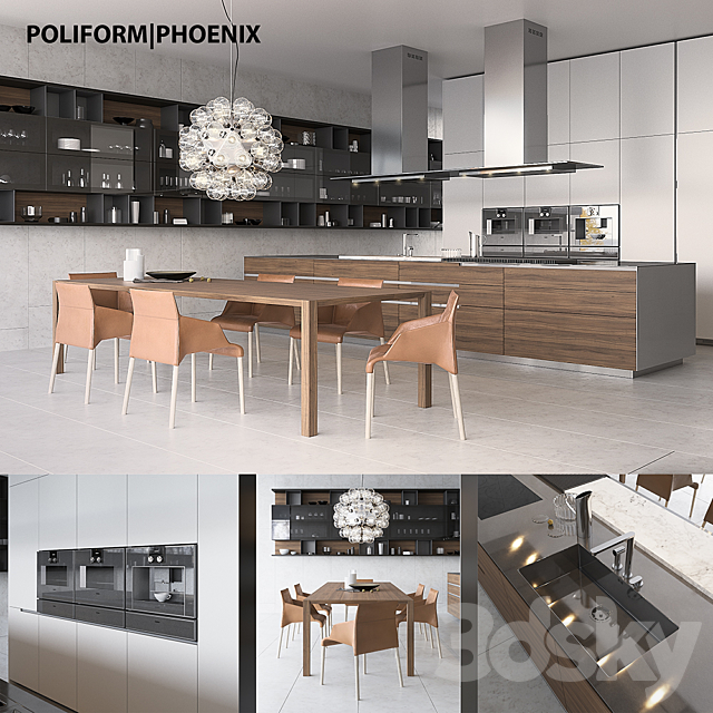 Kitchen Poliform Varenna Phoenix 2 (vray corona) 3DS Max Model - thumbnail 1