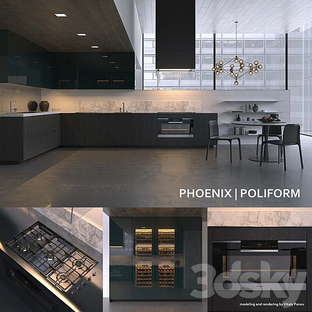 Kitchen Poliform Varenna Phoenix 3 (vray. corona) 3DSMax File - thumbnail 1