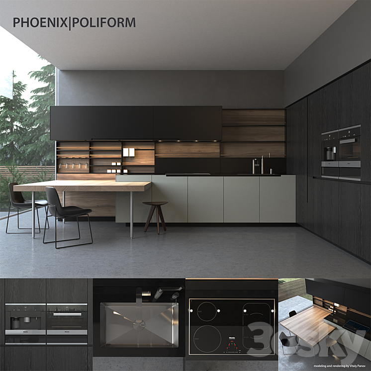 Kitchen Poliform Varenna Phoenix 3DS Max - thumbnail 1