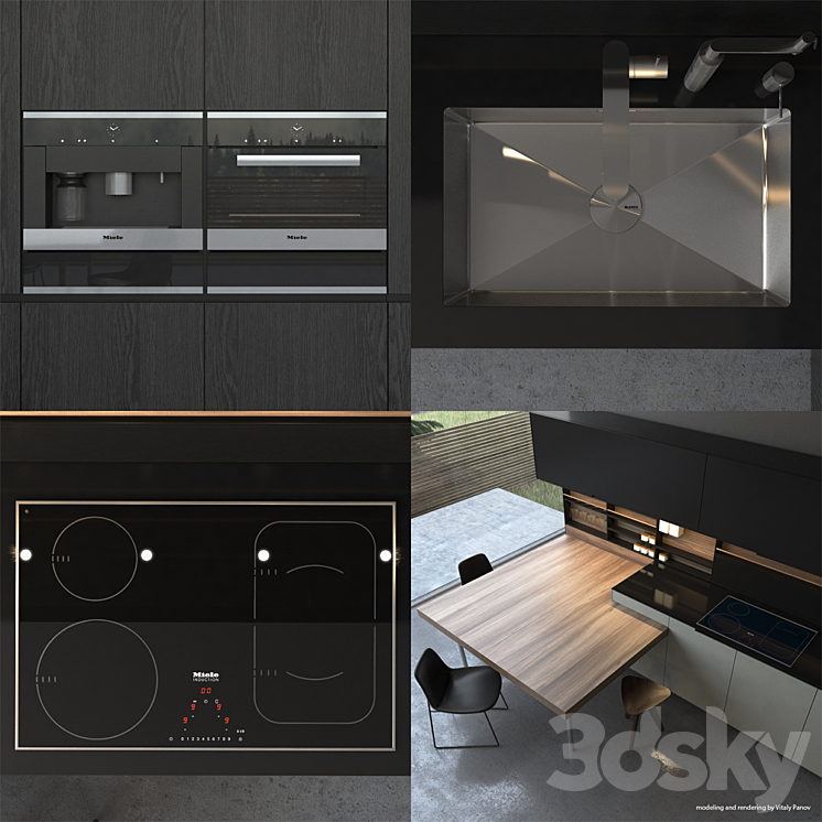 Kitchen Poliform Varenna Phoenix 3DS Max - thumbnail 2