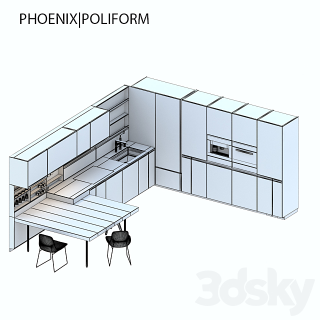 Kitchen Poliform Varenna Phoenix 3DSMax File - thumbnail 3