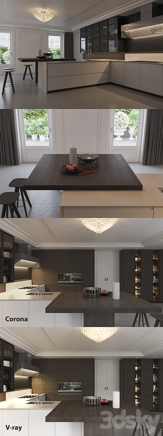 Kitchen Poliform Varenna Trail (vray corona) 3DS Max Model - thumbnail 2