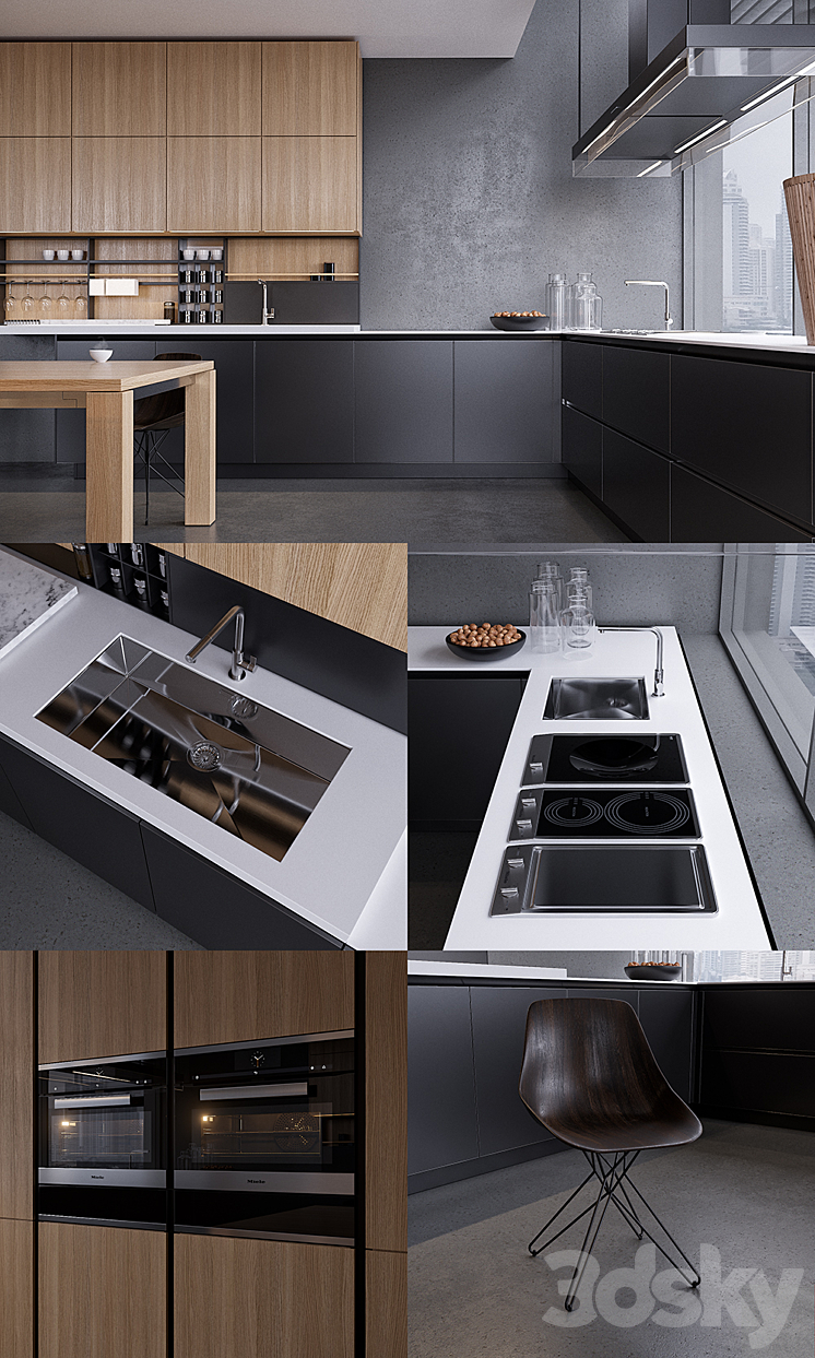 Kitchen Poliform Varenna Twelve 2 (vray GGX corona PBR) 3DS Max - thumbnail 2