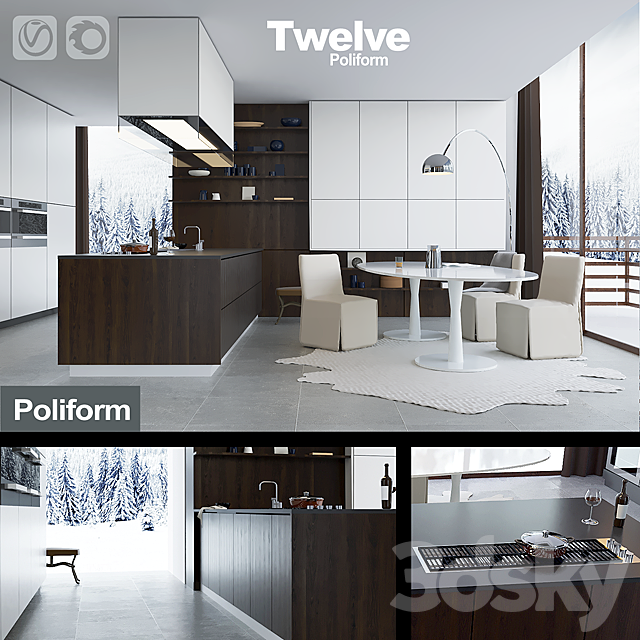 Kitchen Poliform Varenna Twelve (vray + corona) 3DSMax File - thumbnail 1