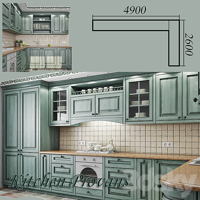 Kitchen “Provence” 3DSMax File - thumbnail 3